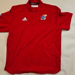 Adidas Red Performance Polo Kansas Jayhawks